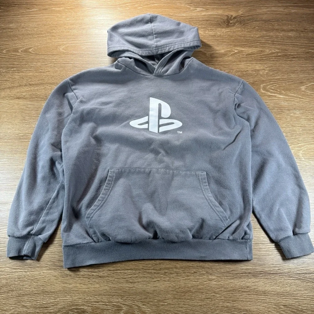 Sony PlayStation Hoodie Youth 18 Gray PS Logo Gaming Sweatshirt PSM005ABWT